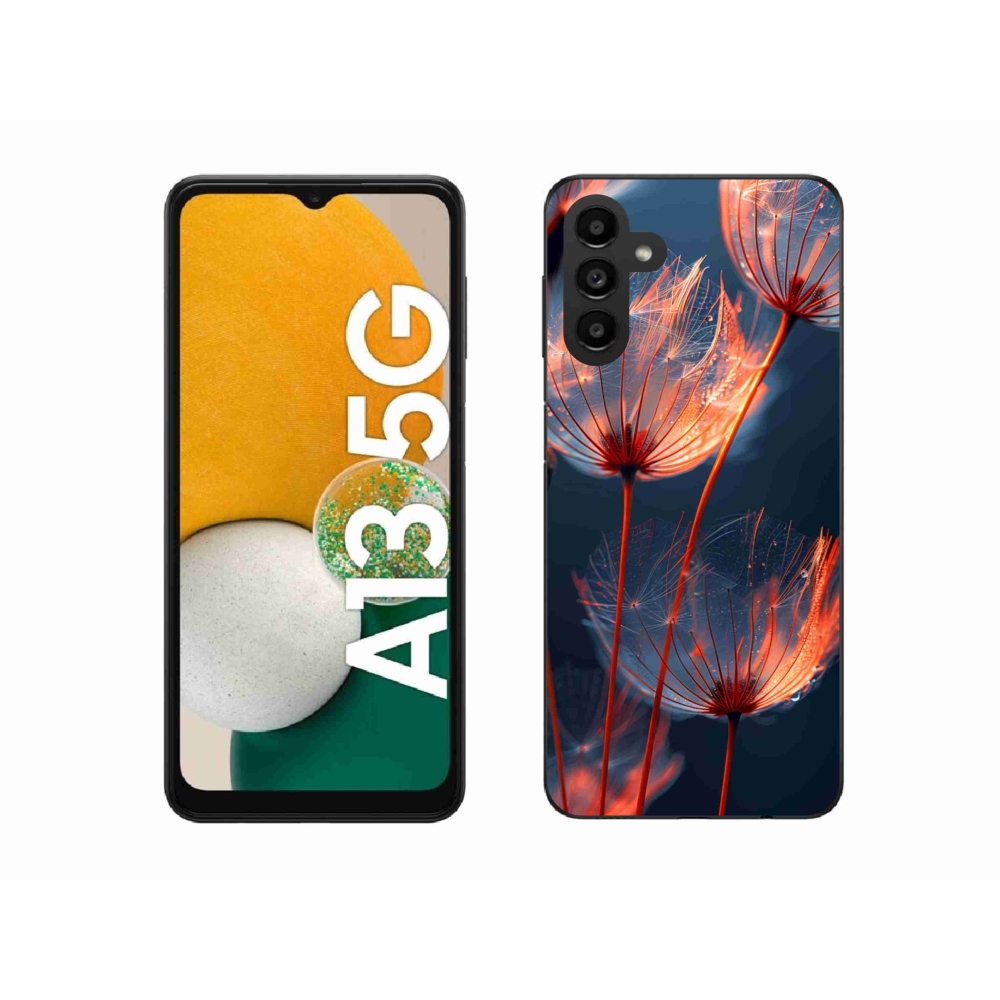 Gélový kryt mmCase na Samsung Galaxy A13 5G - svetielkujúce páperie