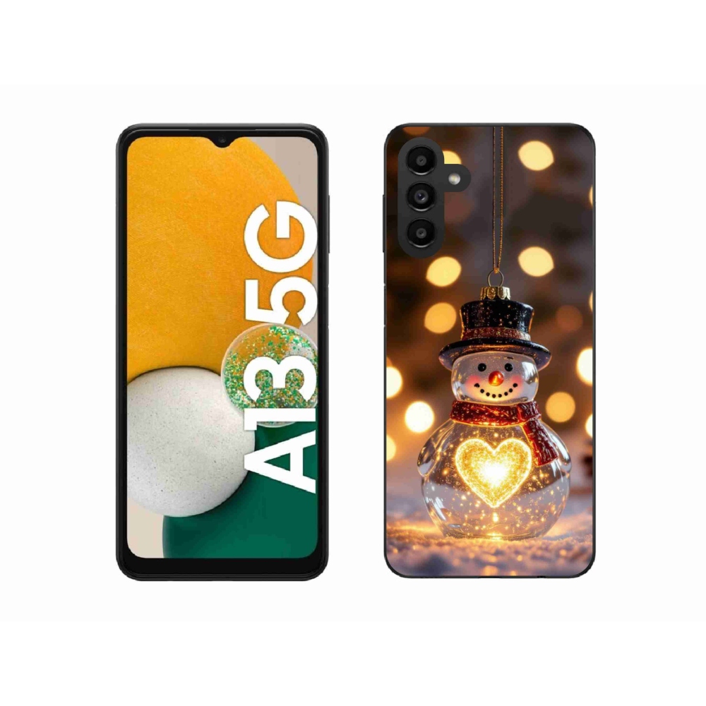 Gélový kryt mmCase na Samsung Galaxy A13 5G - svietiaci vianočný snehuliak
