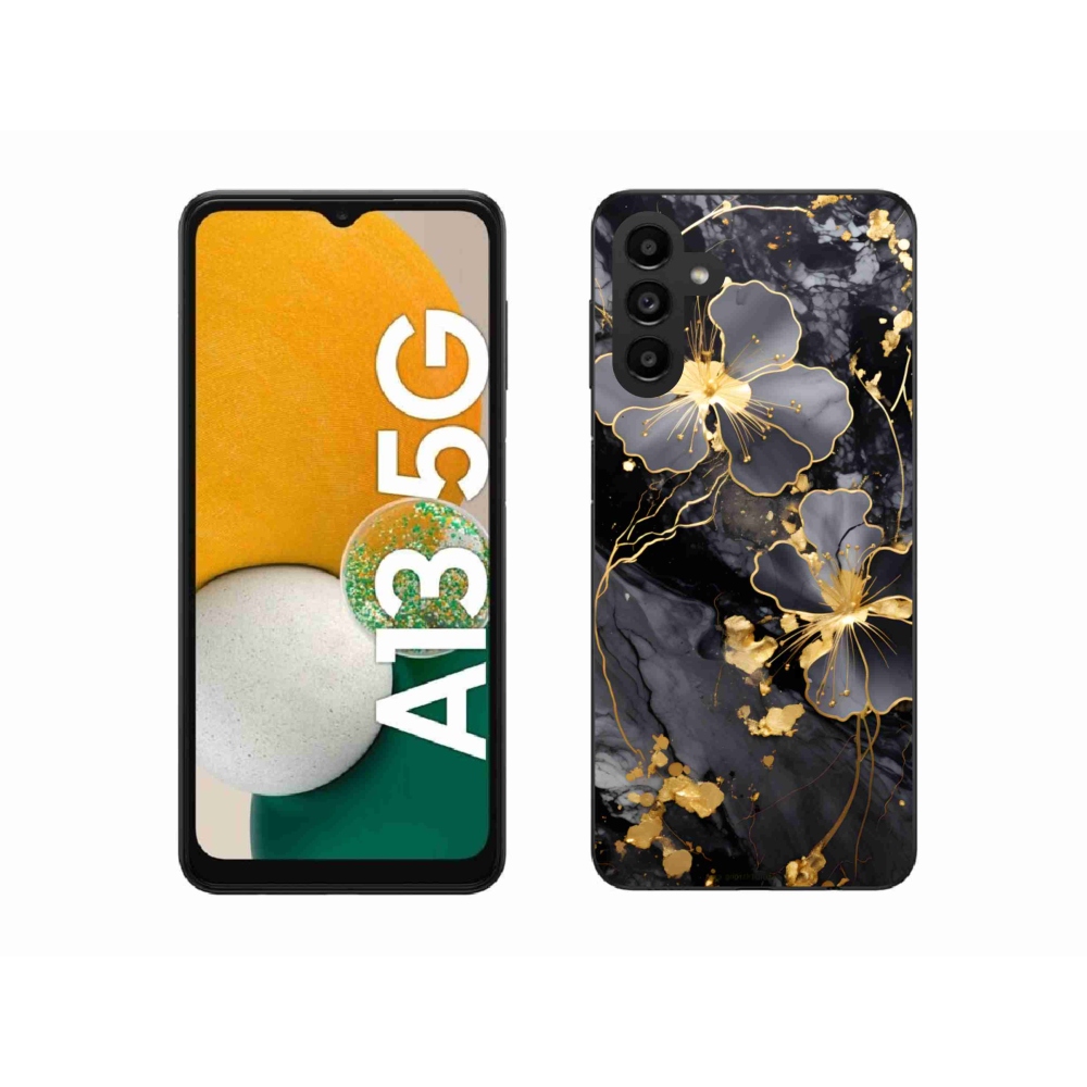 Gélový kryt mmCase na Samsung Galaxy A13 5G - zlaté kvety