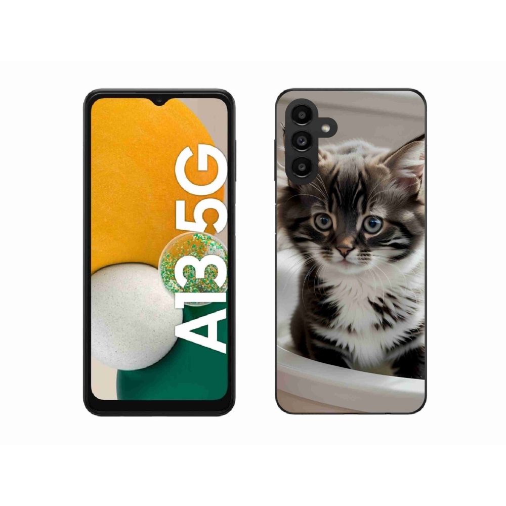 Gélový kryt mmCase na Samsung Galaxy A13 5G - zvedavé mačiatko