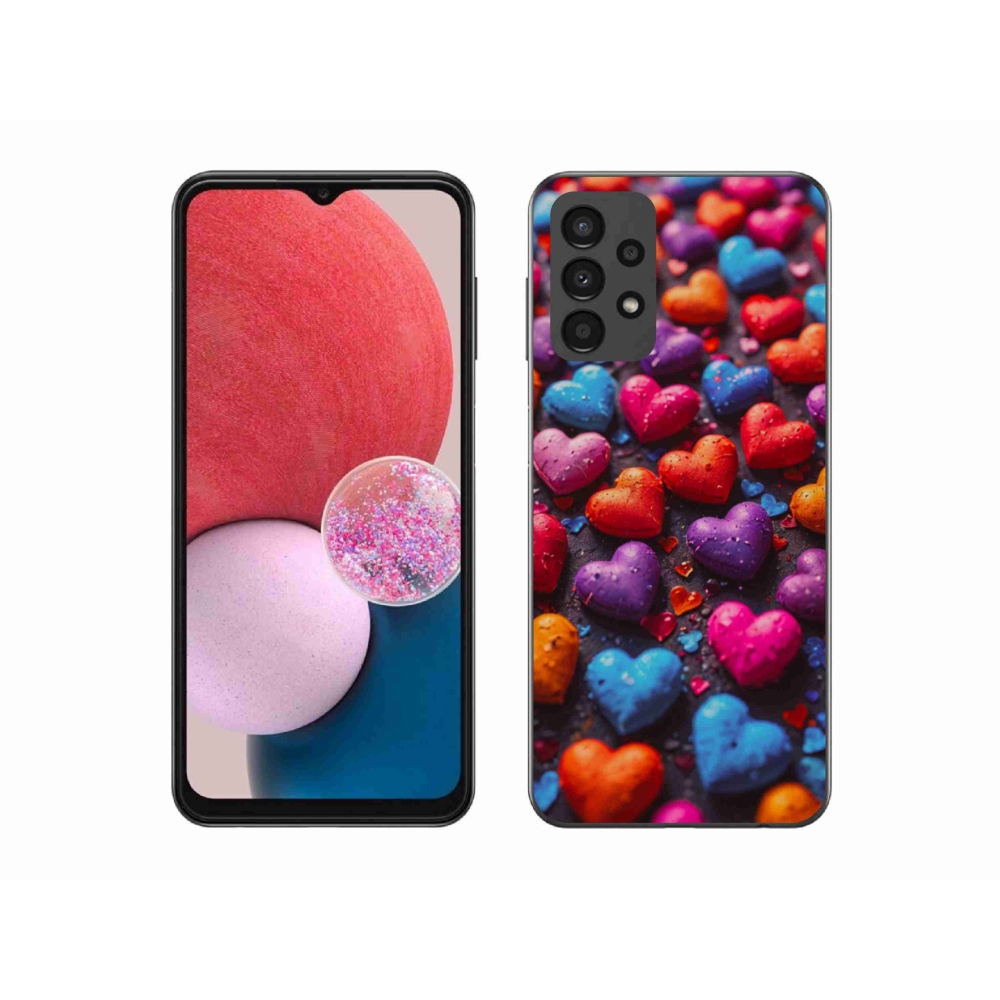 Gélový kryt mmCase na Samsung Galaxy A13 - farebné srdcia