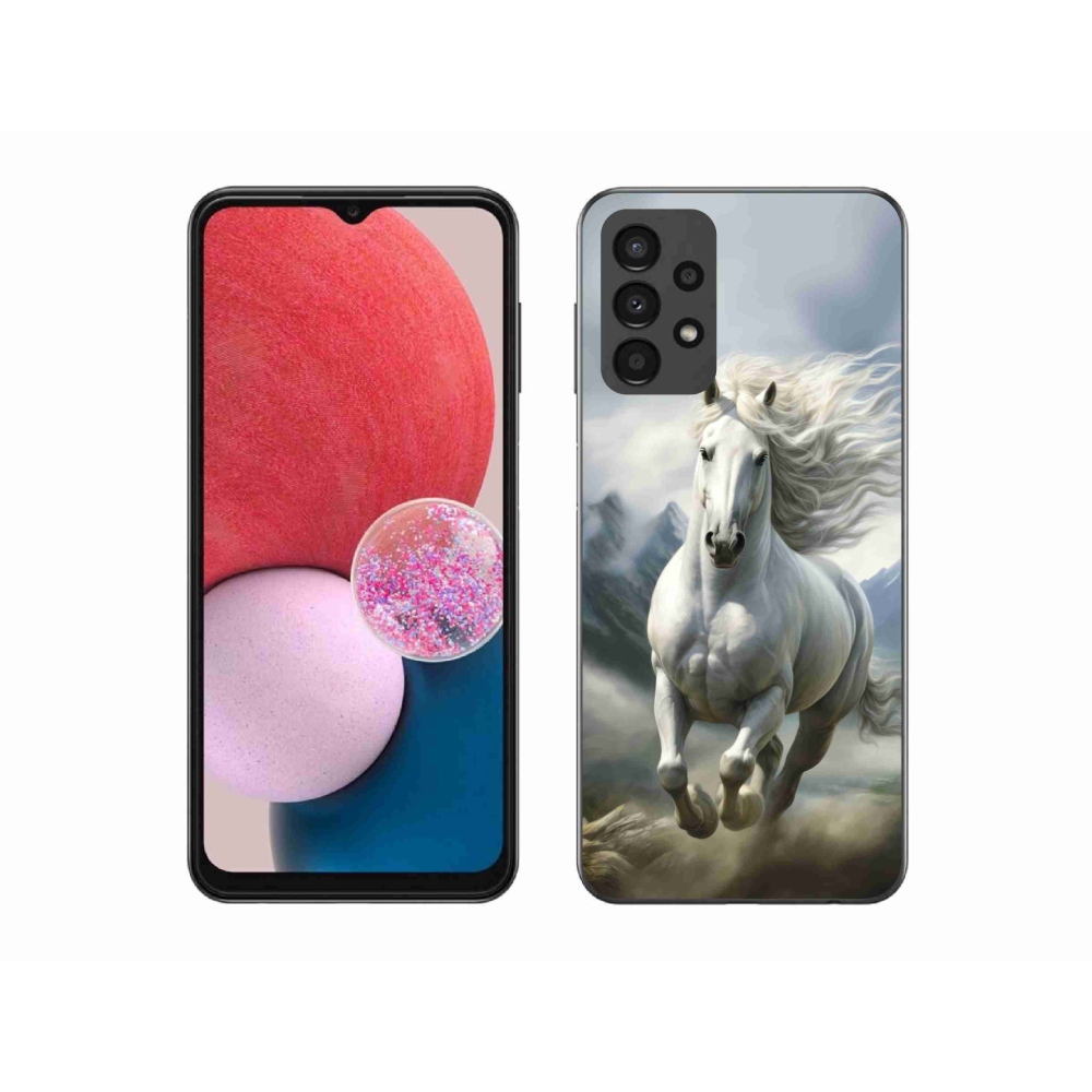 Gélový kryt mmCase na Samsung Galaxy A13 - bežiaci biely kôň 3