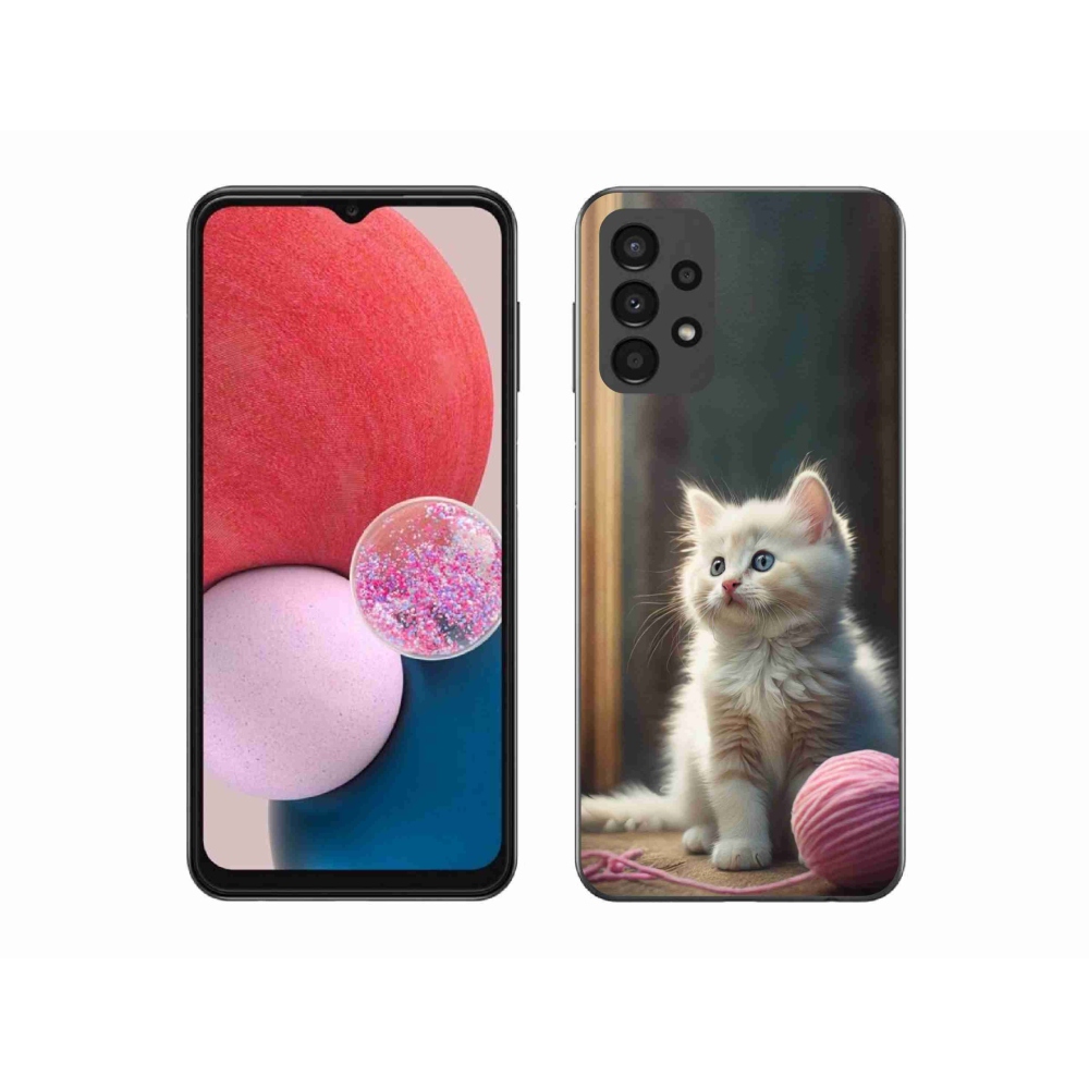 Gélový kryt mmCase na Samsung Galaxy A13 - biele mačiatko 2