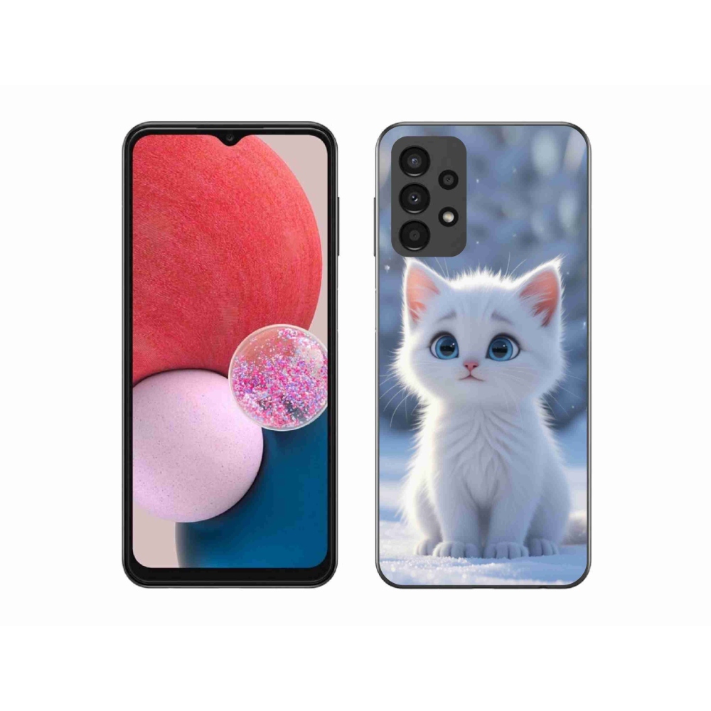 Gélový kryt mmCase na Samsung Galaxy A13 - biele mačiatko 3