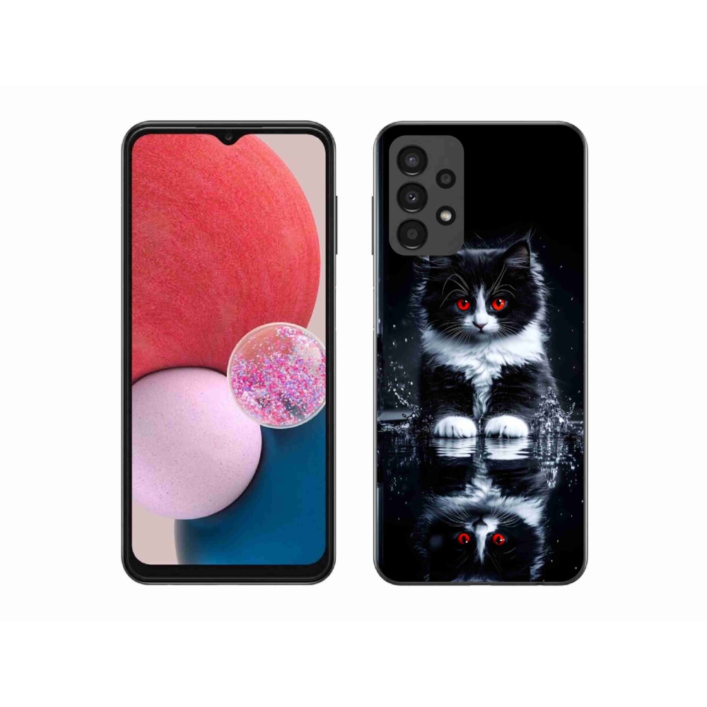 Gélový kryt mmCase na Samsung Galaxy A13 - čiernobiele mačiatko