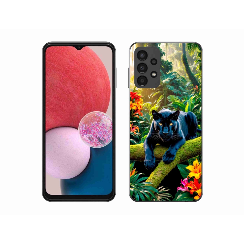 Gélový kryt mmCase na Samsung Galaxy A13 - čierny panter v džungli