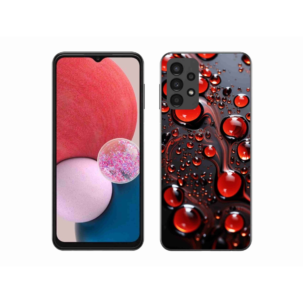 Gélový kryt mmCase na Samsung Galaxy A13 - červené kvapky 2