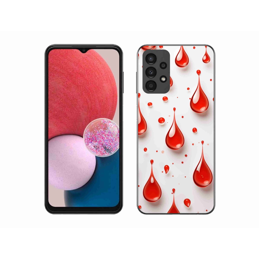 Gélový kryt mmCase na Samsung Galaxy A13 - červené kvapky