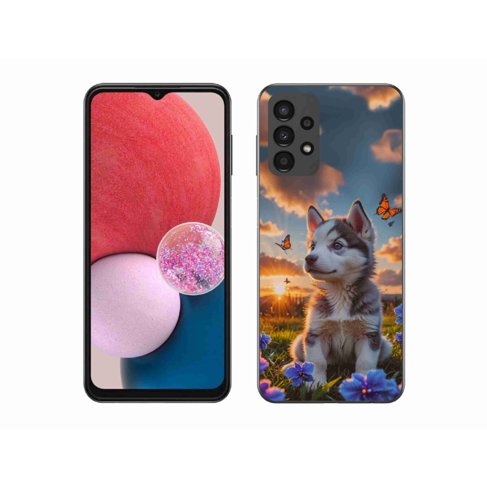 Gélový kryt mmCase na Samsung Galaxy A13 - husky pri západe slnka