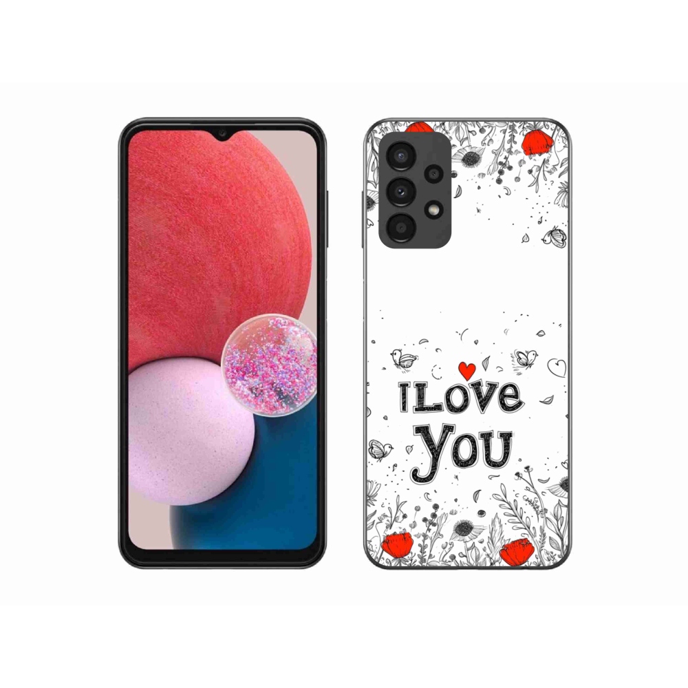 Gélový kryt mmCase na Samsung Galaxy A13 - I love you biele pozadie