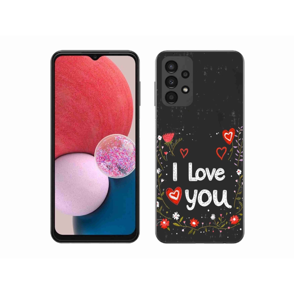 Gélový kryt mmCase na Samsung Galaxy A13 - I love you čierne pozadie