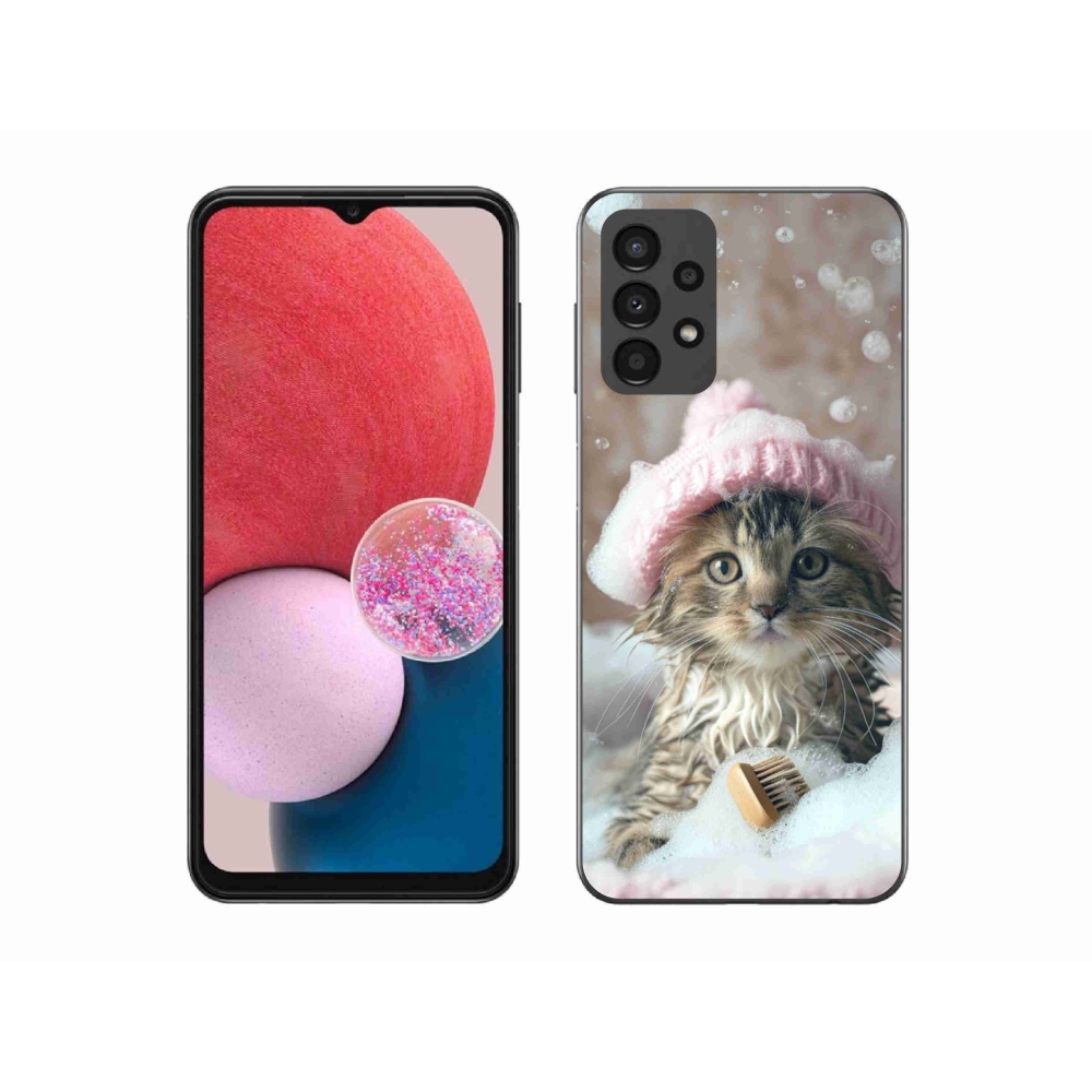 Gélový kryt mmCase na Samsung Galaxy A13 - mačiatko a kúpeľ