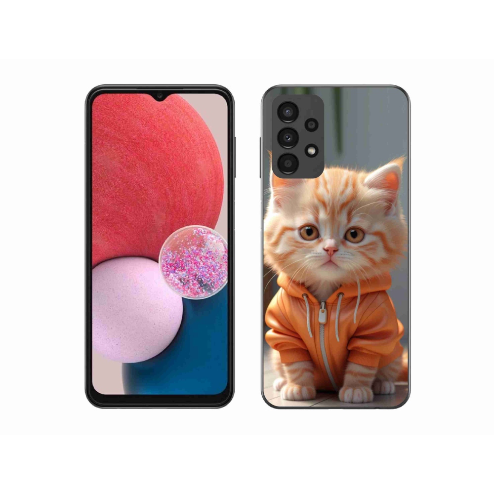 Gélový kryt mmCase na Samsung Galaxy A13 - mačiatko v mikine