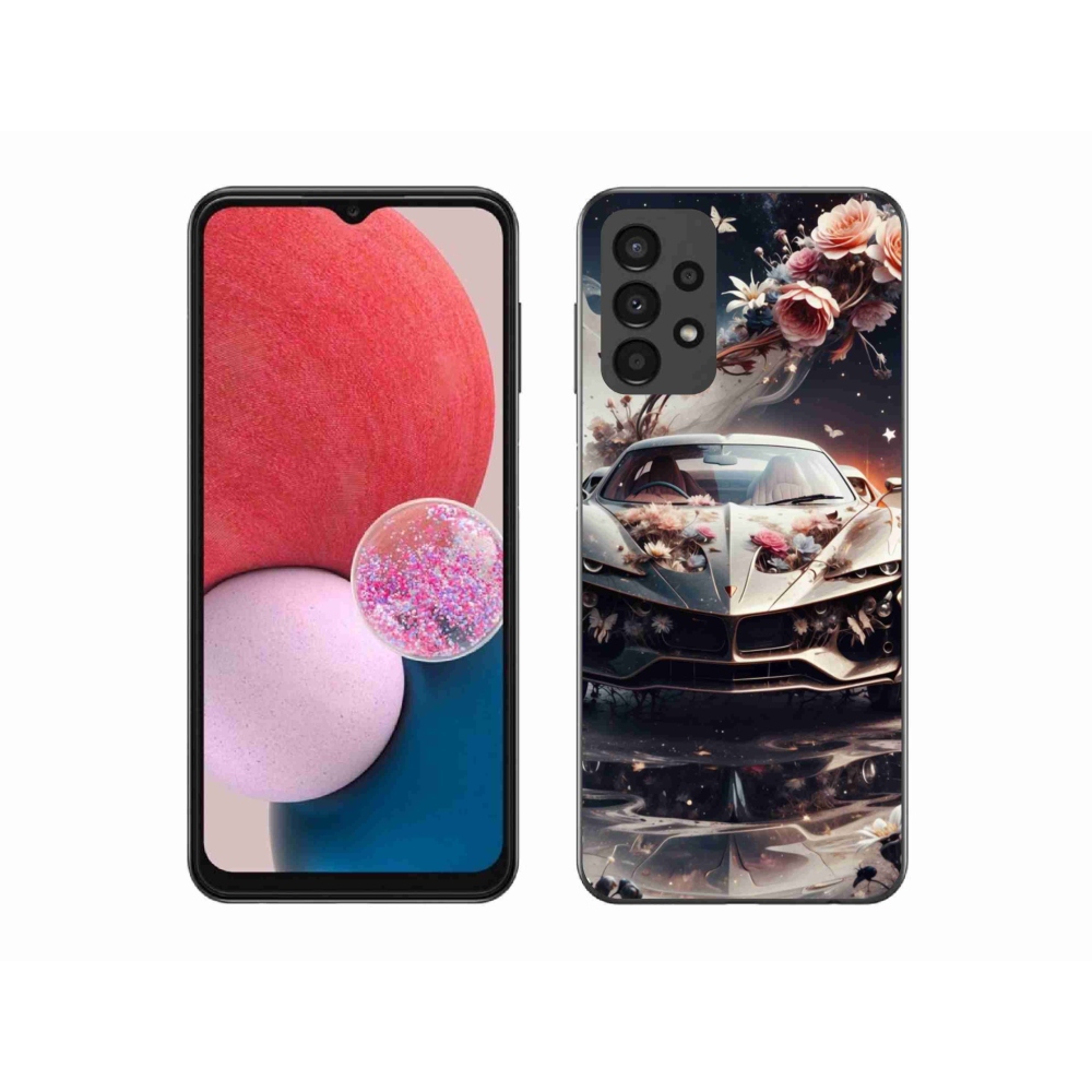 Gélový kryt mmCase na Samsung Galaxy A13 - kvetinový športový automobil