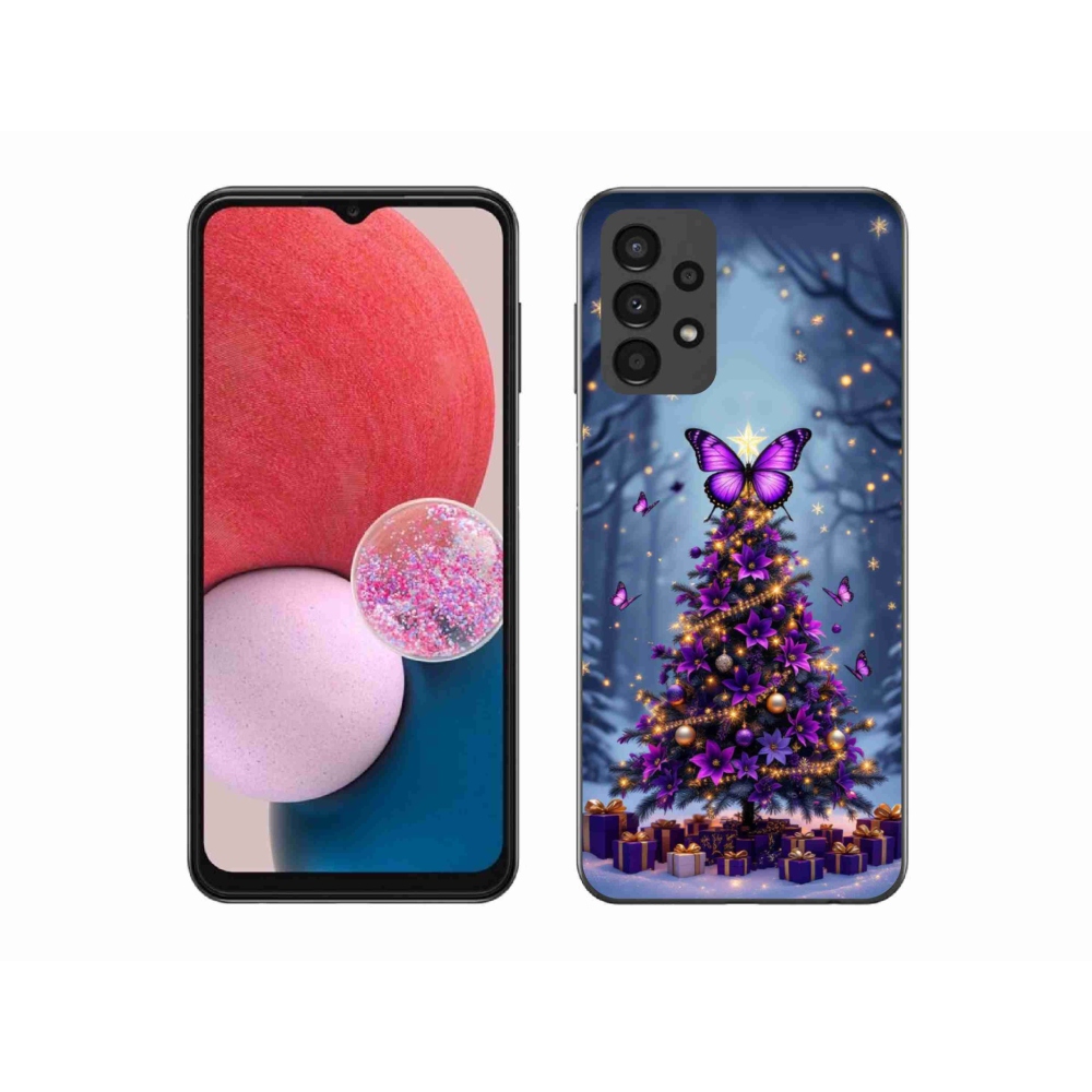 Gélový kryt mmCase na Samsung Galaxy A13 - motýlí vianočný stromček