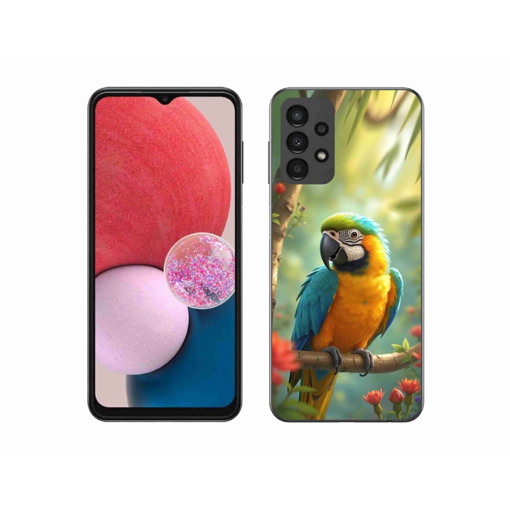 Gélový kryt mmCase na Samsung Galaxy A13 - papagáj ara modrožltá