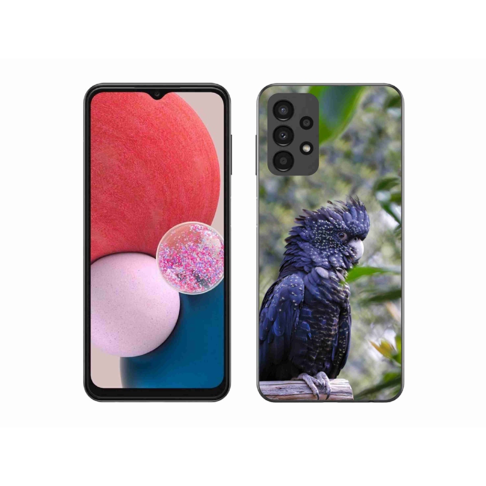 Gélový kryt mmCase na Samsung Galaxy A13 - papagáj kakadu čierny
