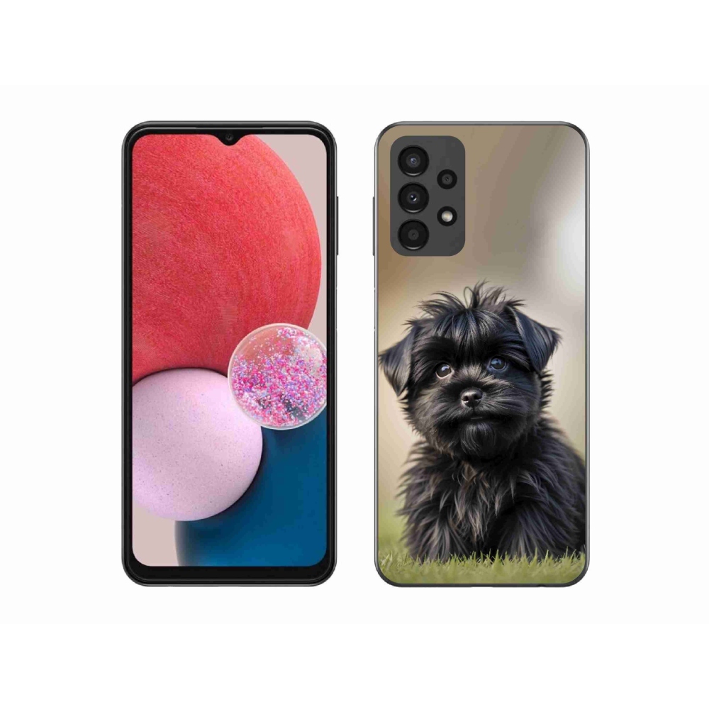 Gélový kryt mmCase na Samsung Galaxy A13 - roztomilý čierny psík