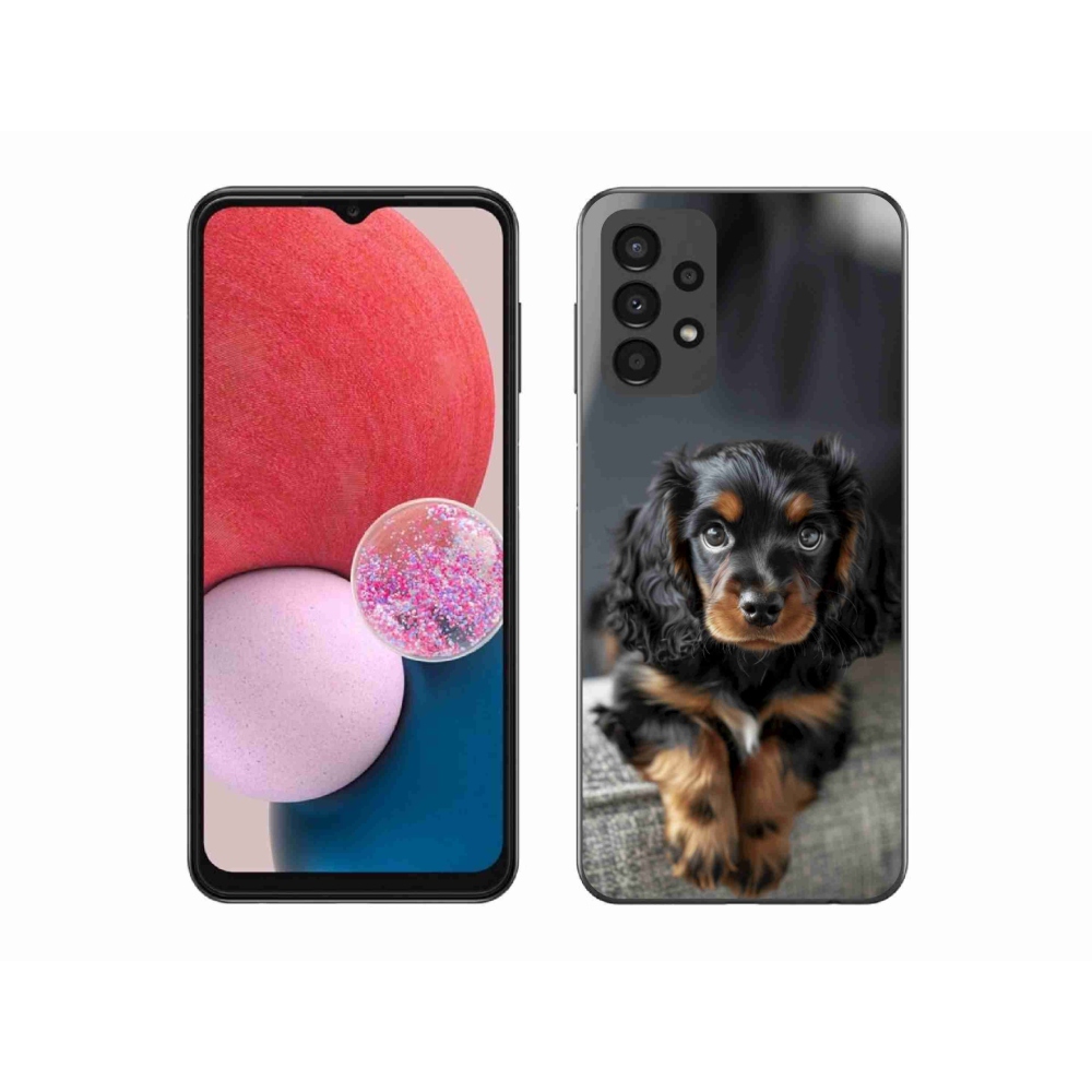 Gélový kryt mmCase na Samsung Galaxy A13 - roztomilý dlhosrstý jazvečík