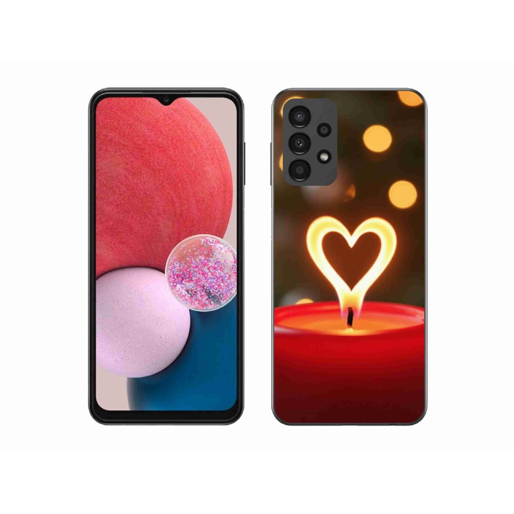 Gélový kryt mmCase na Samsung Galaxy A13 - srdce z plameňa