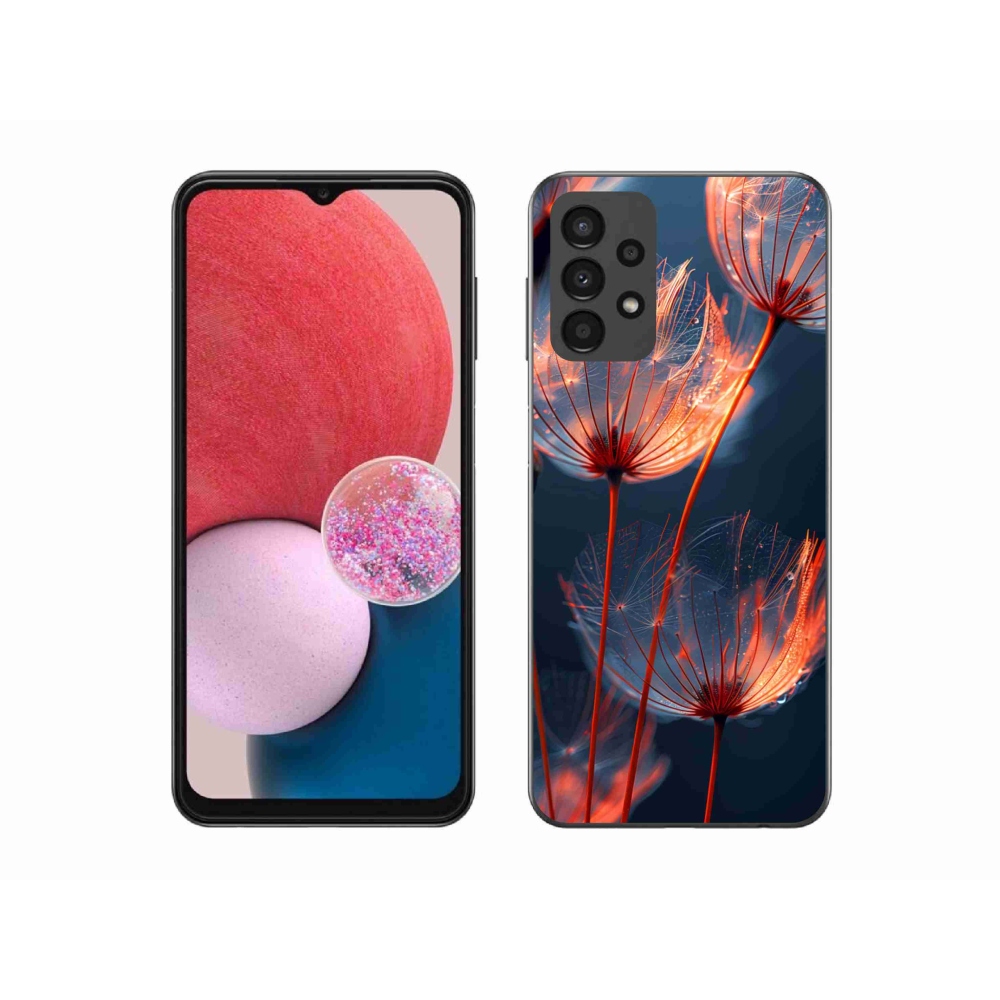 Gélový kryt mmCase na Samsung Galaxy A13 - svetielkujúce páperie