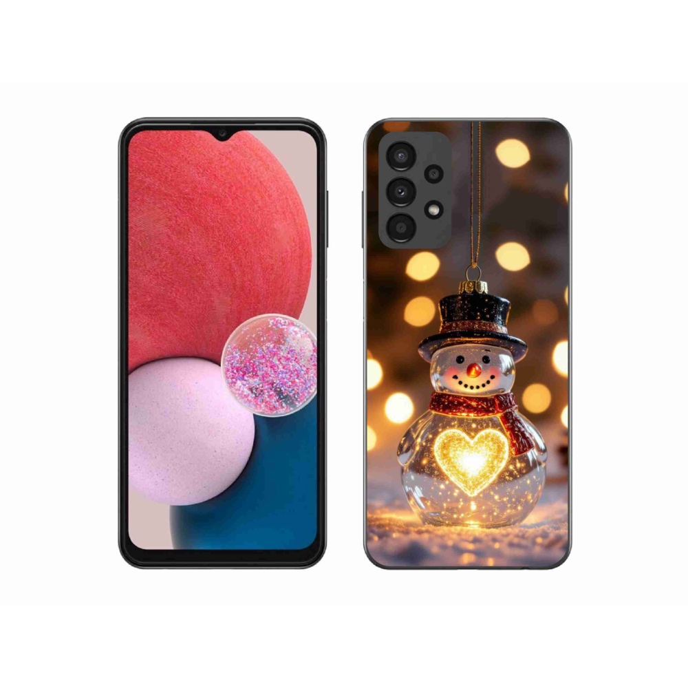 Gélový kryt mmCase na Samsung Galaxy A13 - svietiaci vianočný snehuliak