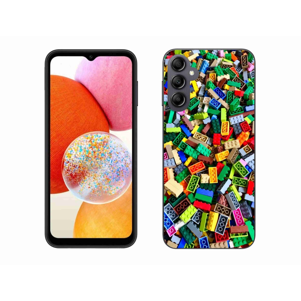 Gélový kryt mmCase na Samsung Galaxy A14 4G/5G - farebné stavebné kocky