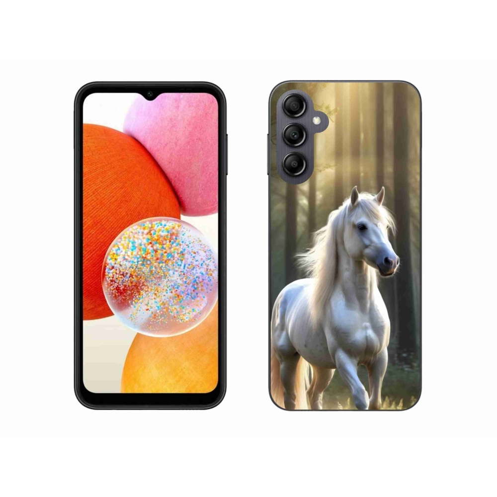 Gélový kryt mmCase na Samsung Galaxy A14 4G/5G - biely kôň 3