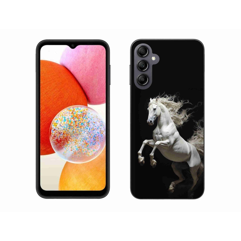 Gélový kryt mmCase na Samsung Galaxy A14 4G/5G - biely kôň 4