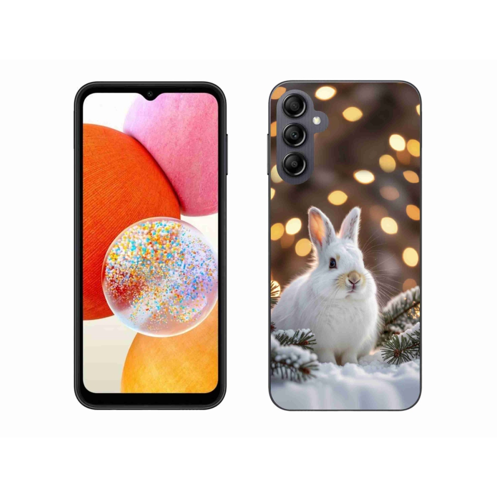 Gélový kryt mmCase na Samsung Galaxy A14 4G/5G - biely zajac