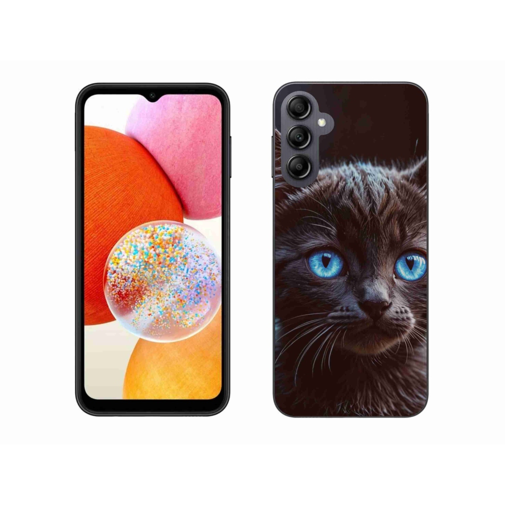 Gélový kryt mmCase na Samsung Galaxy A14 4G/5G - čierne mačiatko 2