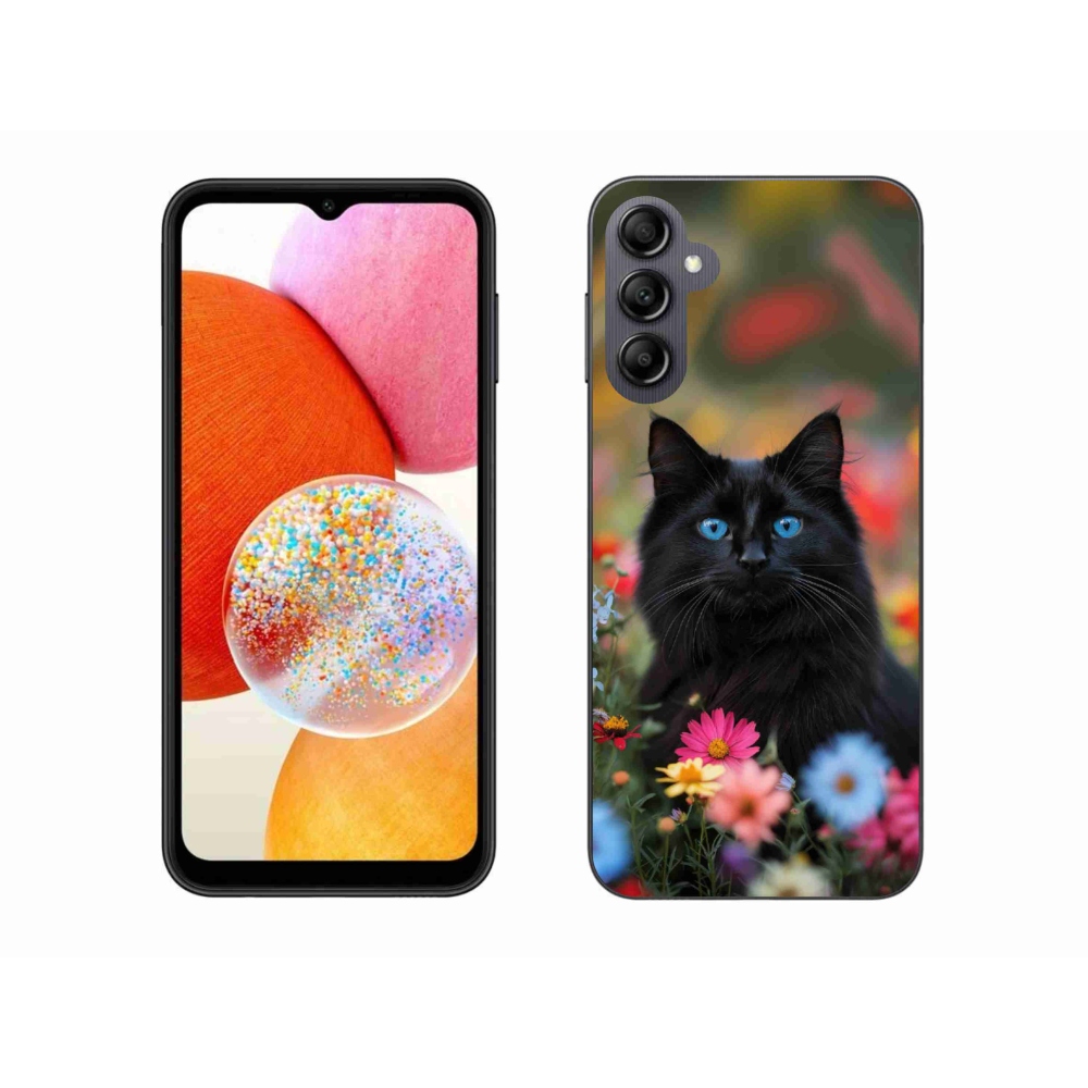 Gélový kryt mmCase na Samsung Galaxy A14 4G/5G - čierne mačiatko 4