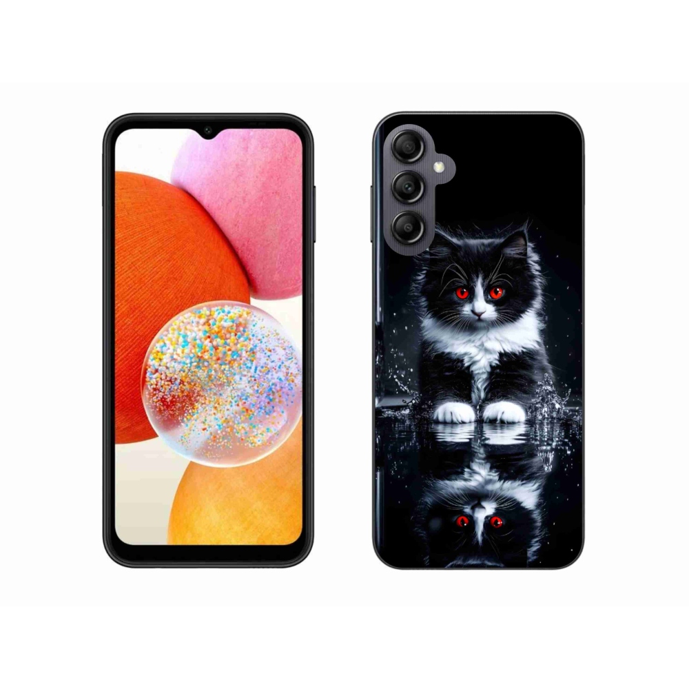 Gélový kryt mmCase na Samsung Galaxy A14 4G/5G - čiernobiele mačiatko