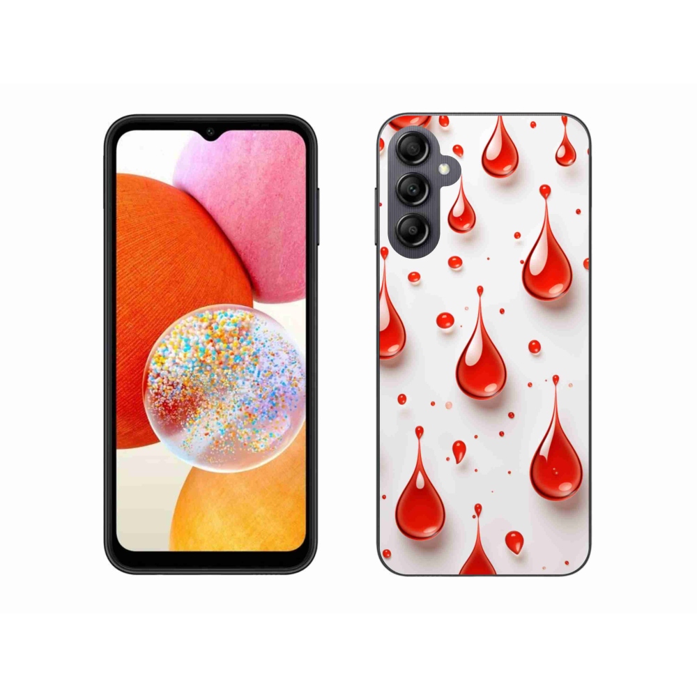 Gélový kryt mmCase na Samsung Galaxy A14 4G/5G - červené kvapky