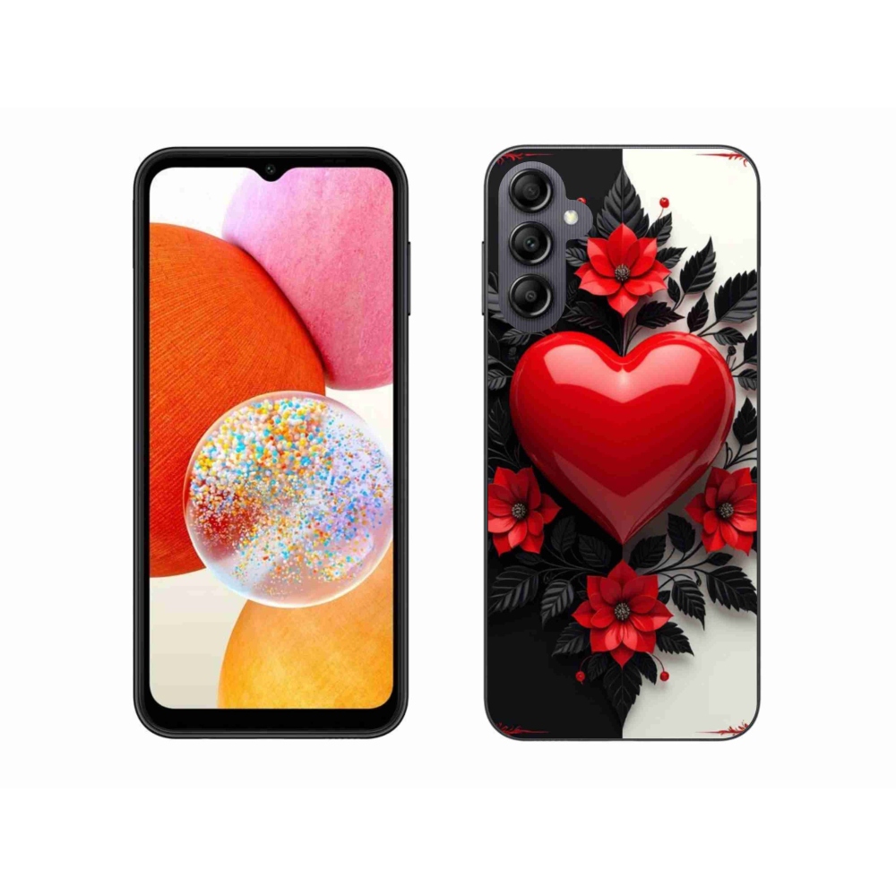 Gélový kryt mmCase na Samsung Galaxy A14 4G/5G - červené srdce