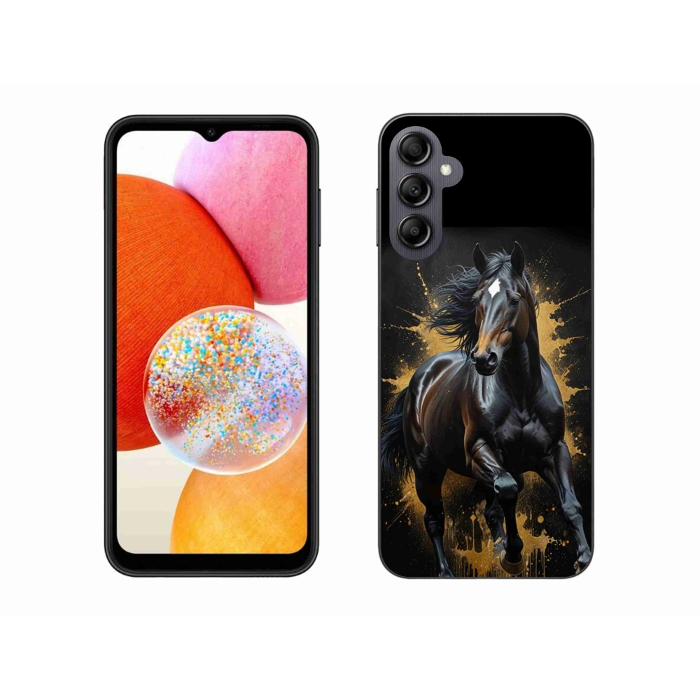 Gélový kryt mmCase na Samsung Galaxy A14 4G/5G - elegantný čierny žrebec