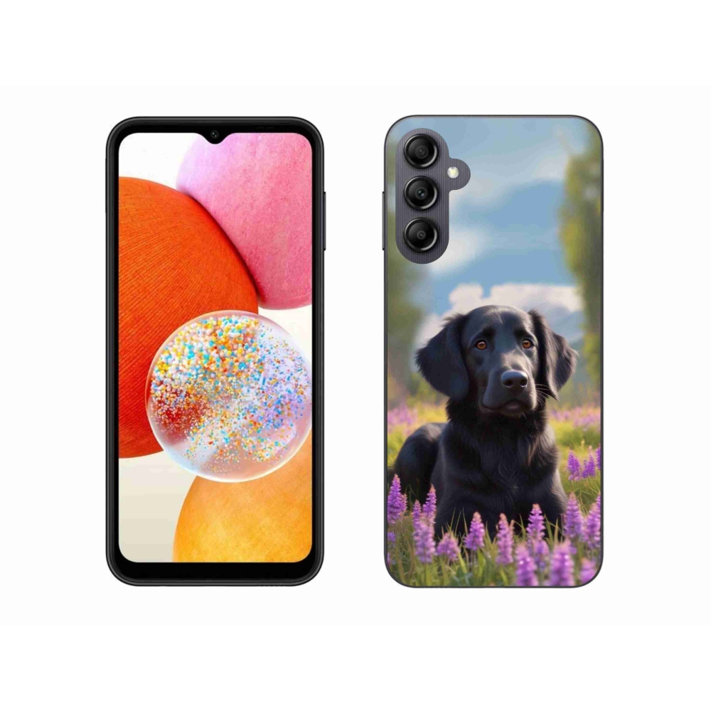 Gélový kryt mmCase na Samsung Galaxy A14 4G/5G - elegantný čierny retriever