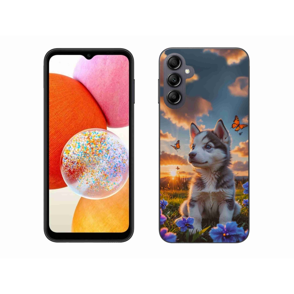 Gélový kryt mmCase na Samsung Galaxy A14 4G/5G - husky pri západe slnka
