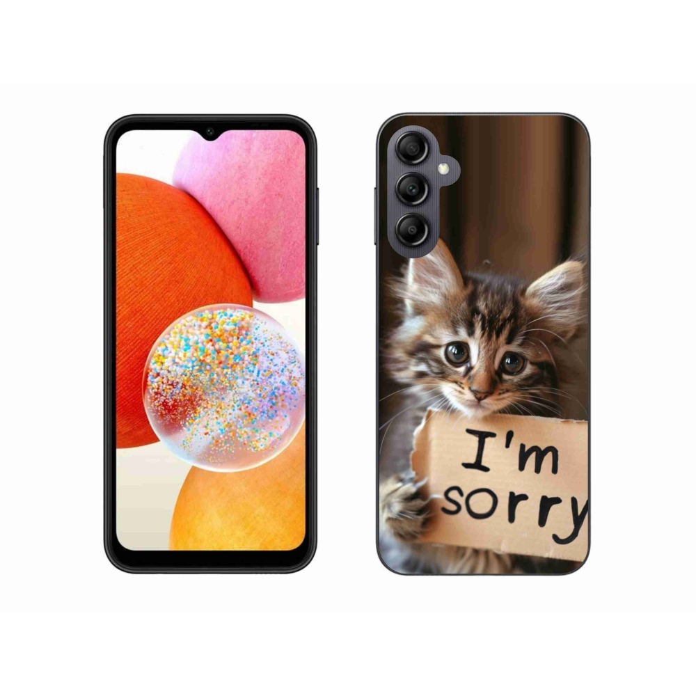 Gélový kryt mmCase na Samsung Galaxy A14 4G/5G - mačacie ospravedlnenie