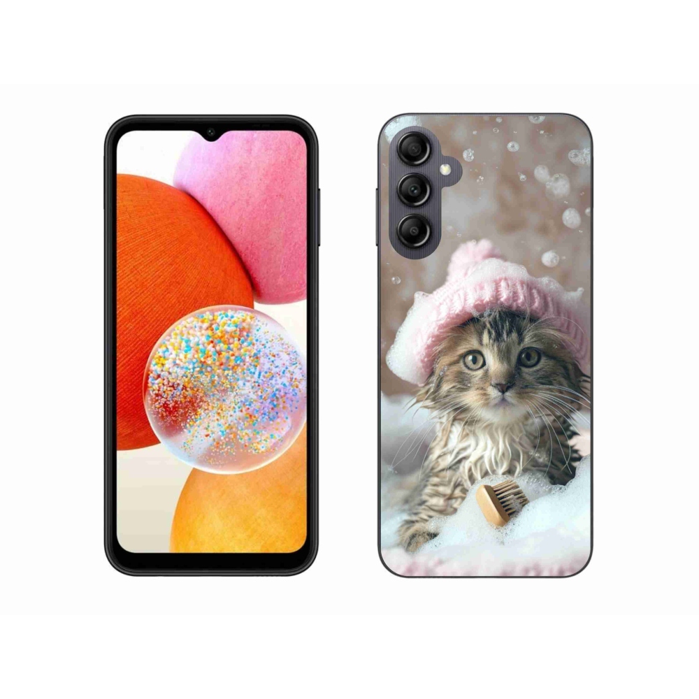 Gélový kryt mmCase na Samsung Galaxy A14 4G/5G - mačiatko a kúpeľ