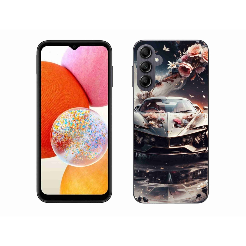 Gélový kryt mmCase na Samsung Galaxy A14 4G/5G - kvetinové športové vozidlo