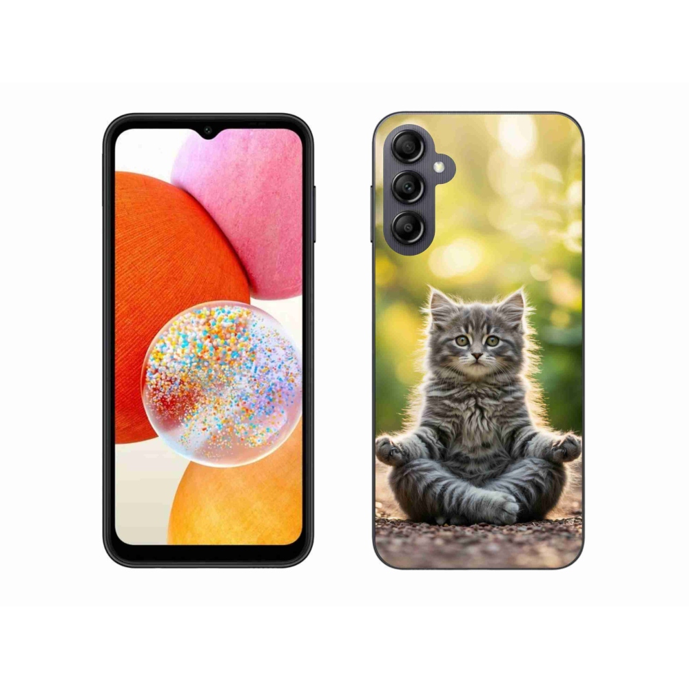 Gélový kryt mmCase na Samsung Galaxy A14 4G/5G - meditujúce mačiatko