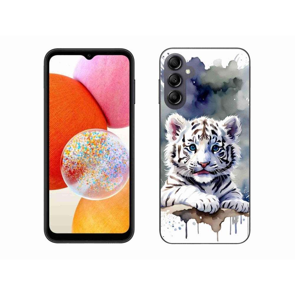 Gélový kryt mmCase na Samsung Galaxy A14 4G/5G - mláďa bieleho tigra