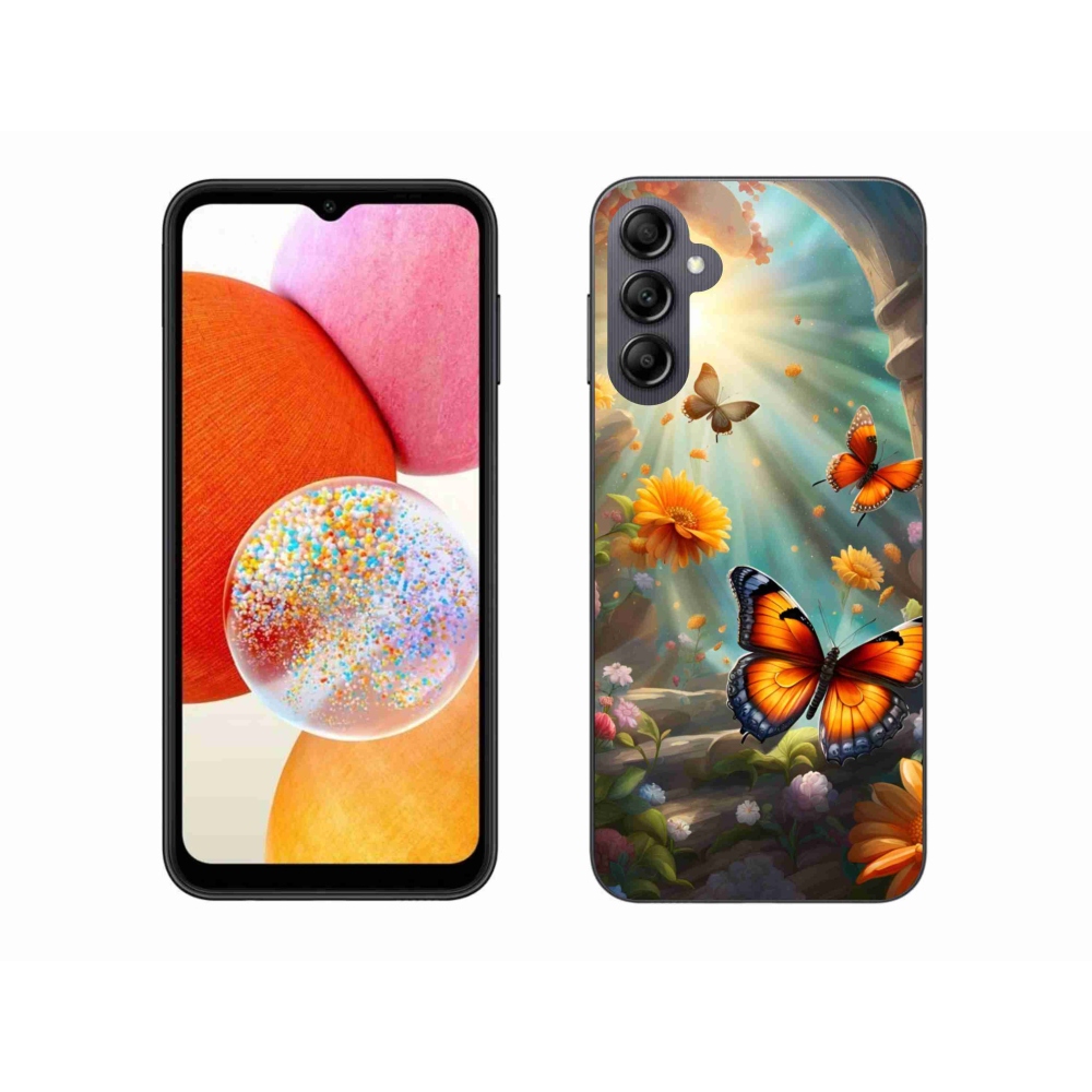 Gélový kryt mmCase na Samsung Galaxy A14 4G/5G - motýlia záhrada 2