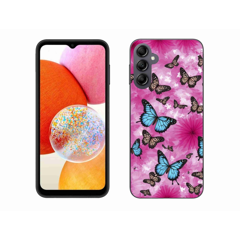 Gélový kryt mmCase na Samsung Galaxy A14 4G/5G - motýlia záhrada