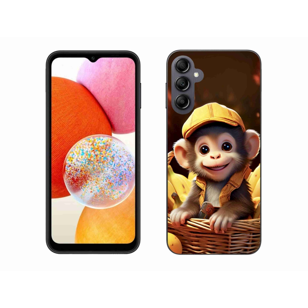 Gélový kryt mmCase na Samsung Galaxy A14 4G/5G - opice v košíku