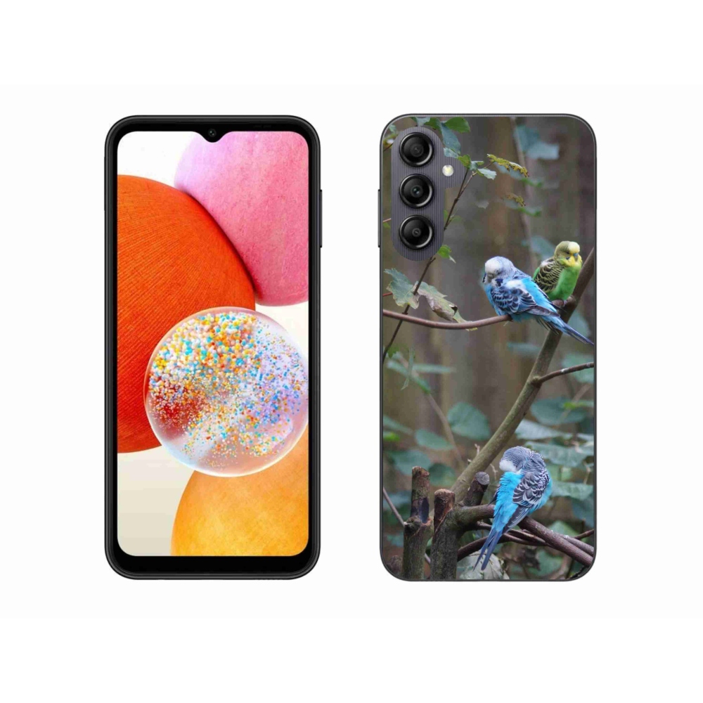 Gélový kryt mmCase na Samsung Galaxy A14 4G/5G - papagáje na vetve