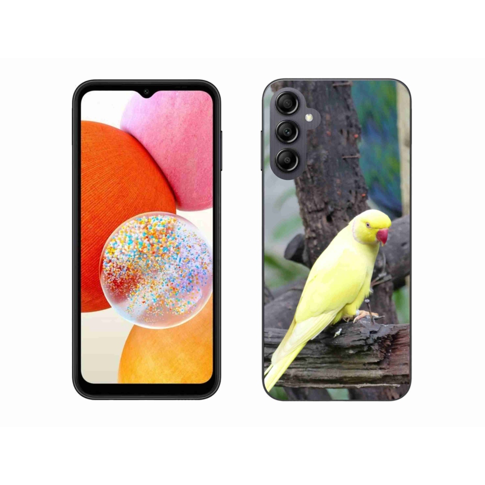 Gélový kryt mmCase na Samsung Galaxy A14 4G/5G - papagáj alexander žltý