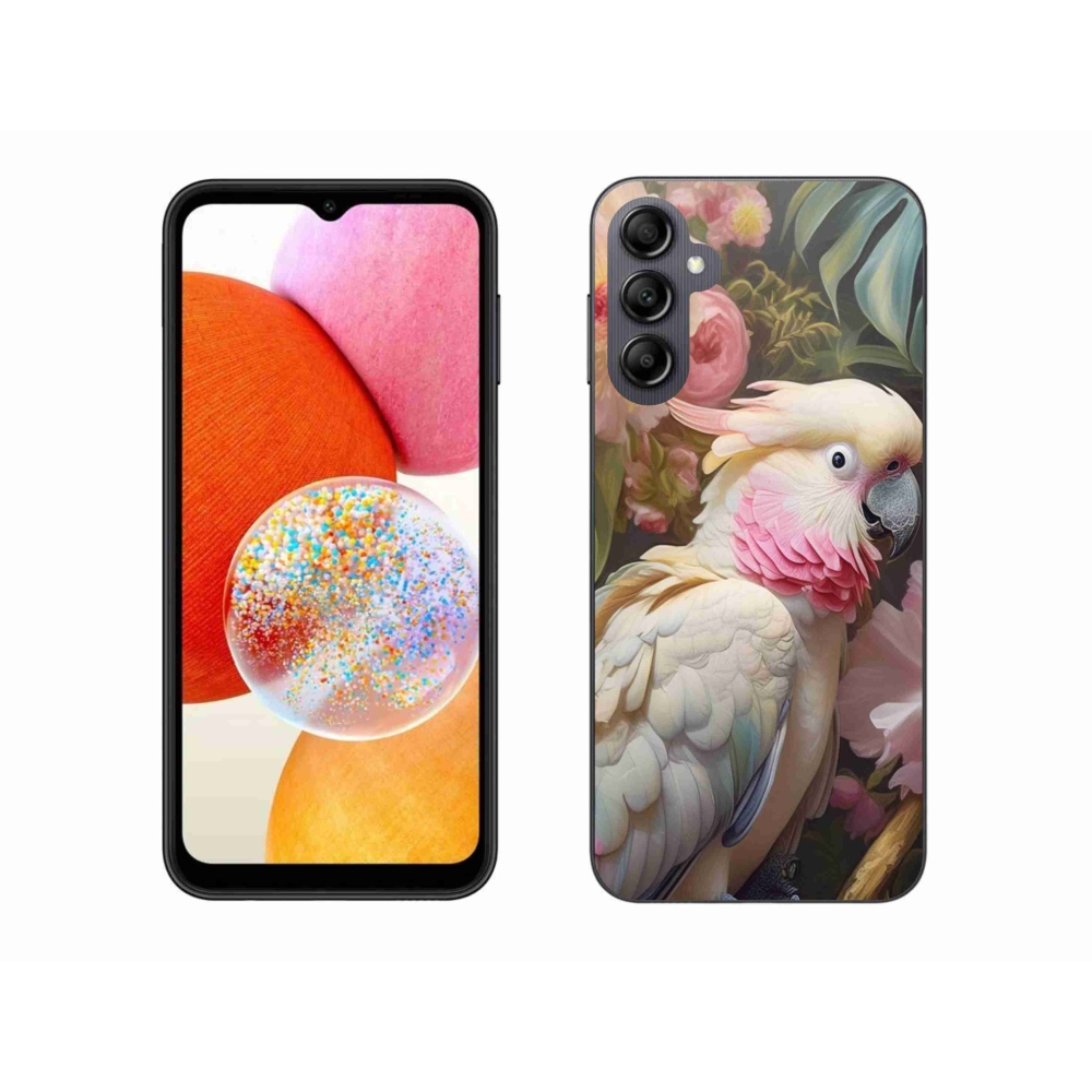 Gélový kryt mmCase na Samsung Galaxy A14 4G/5G - papagáj kakadu ružový 2