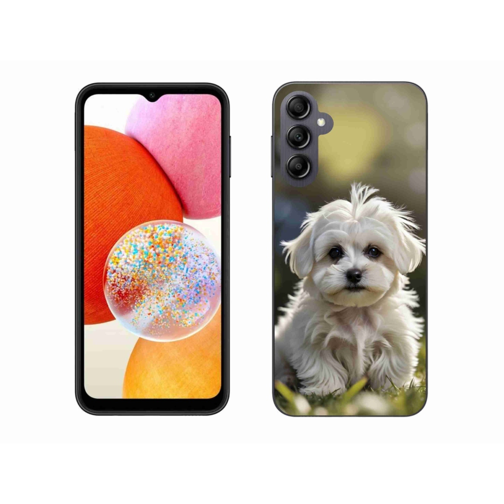 Gélový kryt mmCase na Samsung Galaxy A14 4G/5G - roztomilý maltézsky psík